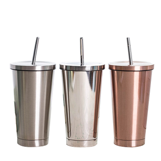 Hot Sale 500ml Thermo Double Wall Stainless Steel Tumbler Straw Cup