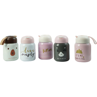 Cute Cartoon Candy Color Belly Cup Mini Thermos Vacuum Flask Bottle