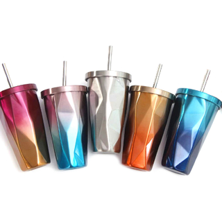 Double Wall Vacuum Insulated Glitter Diamond Stainless Steel Wine Tumbler