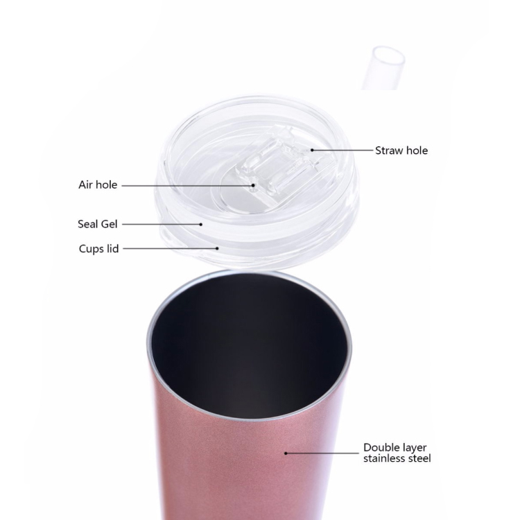 Customizable Tall Skinny Tumbler 20oz 304 Stainless Steel Vacuum Insulated