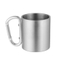 280ml Silver Double Wall Stainless Steel Coffee Cup Insulated Cup Metal Cup With Lid And Carabiner