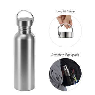 Custom Logo Easy Carry Thermal Stainless Steel Sport Water Bottle Bamboo Lid